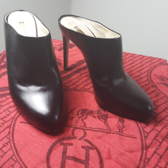 Louise Et Cie black Leather Stiletto Mules size 10 - Picture 2 of 8